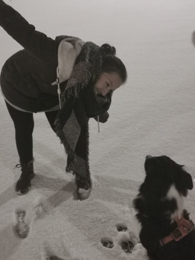 Neige autour de Lyon avec son chien