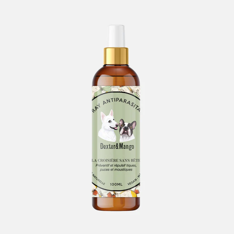 spray antiparasitaire naturel pour chien dexter et mango