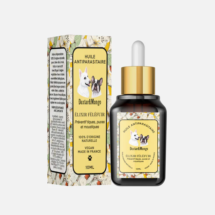 anti puce naturel chien dexter et mango élixir