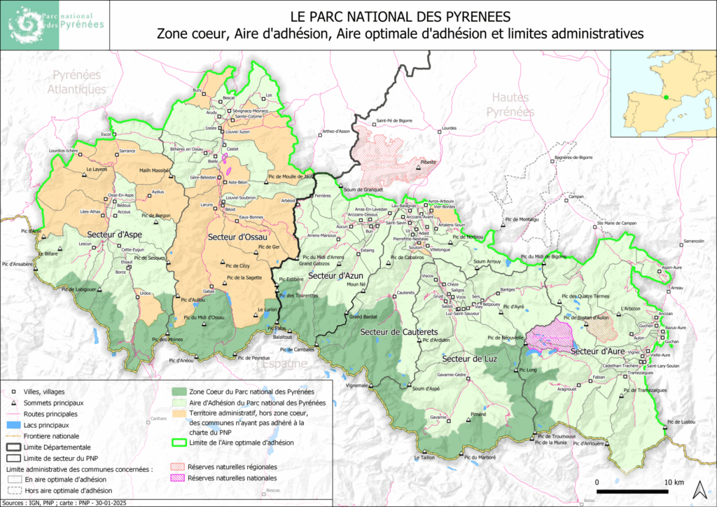 carte parc national des Pyrénées chien