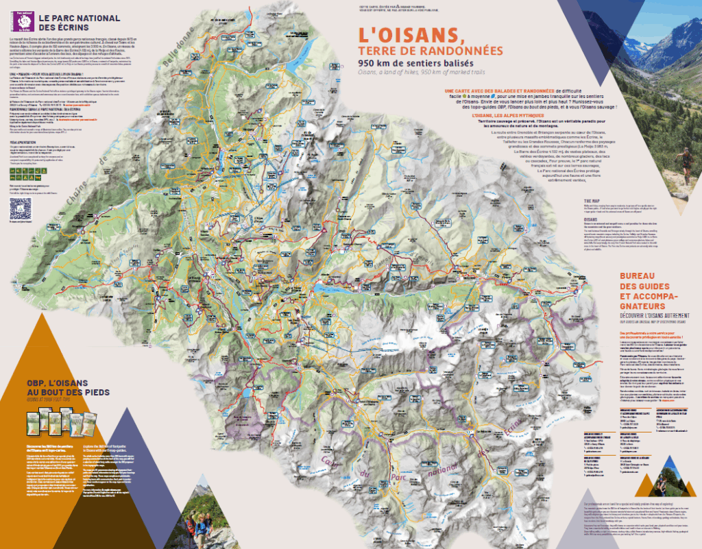 Carte Parc des écrins chien : Oisans