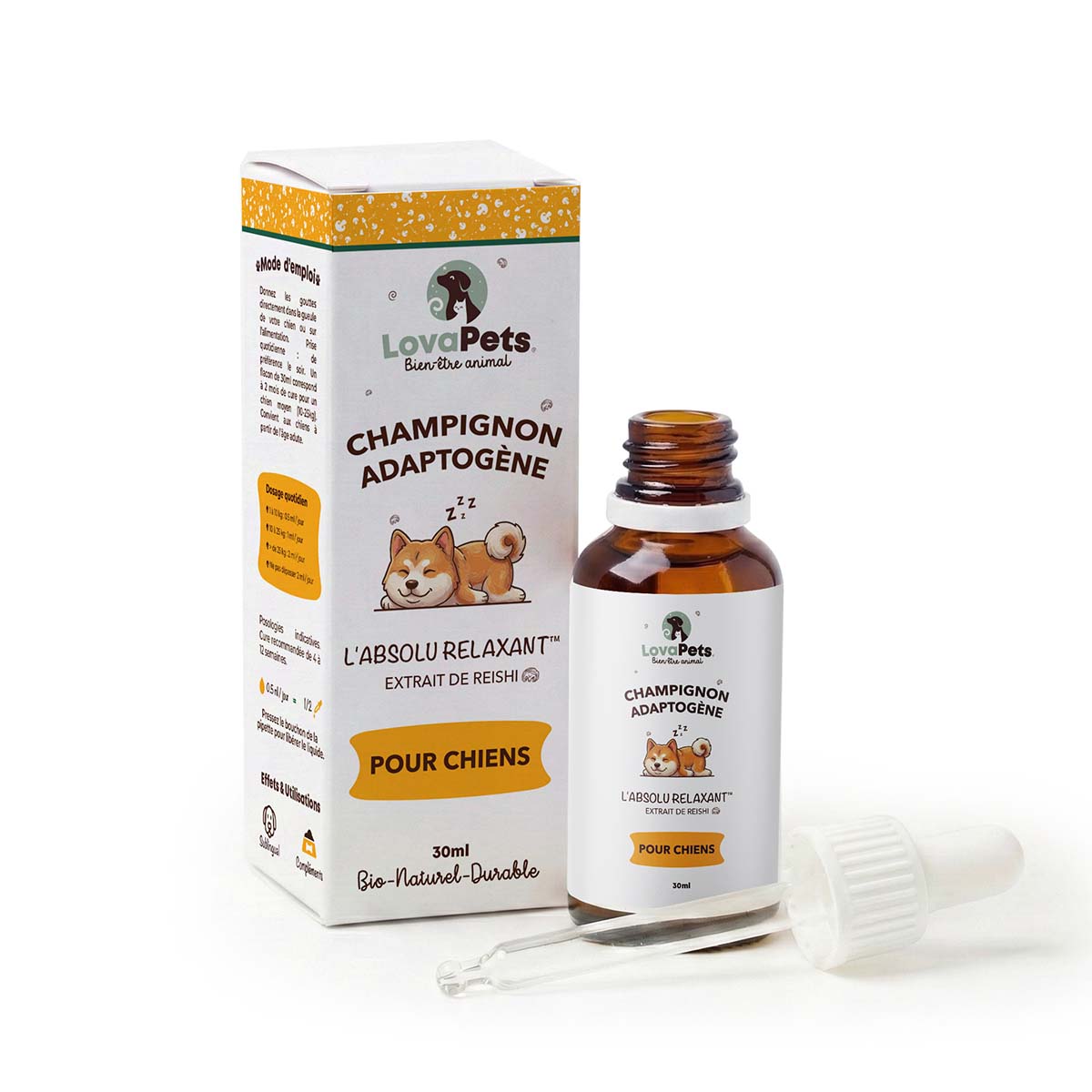 Flacon L'Absolu Relaxant de Lovapets, reishi