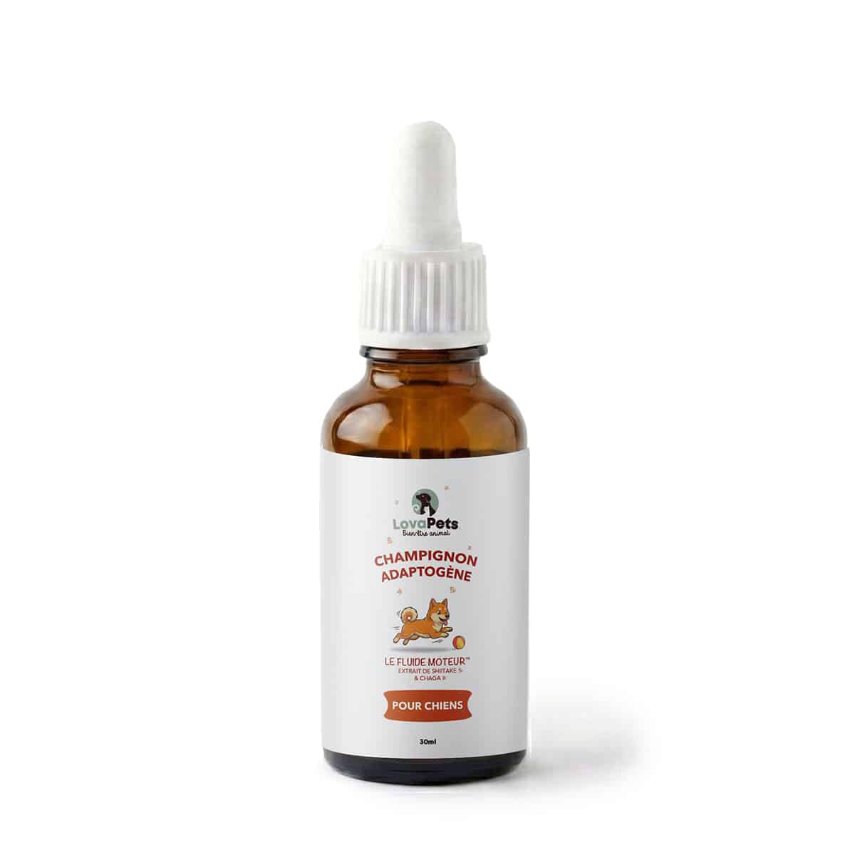 Flacon Le Fluide Moteur de Lovapets, shiitake et chaga