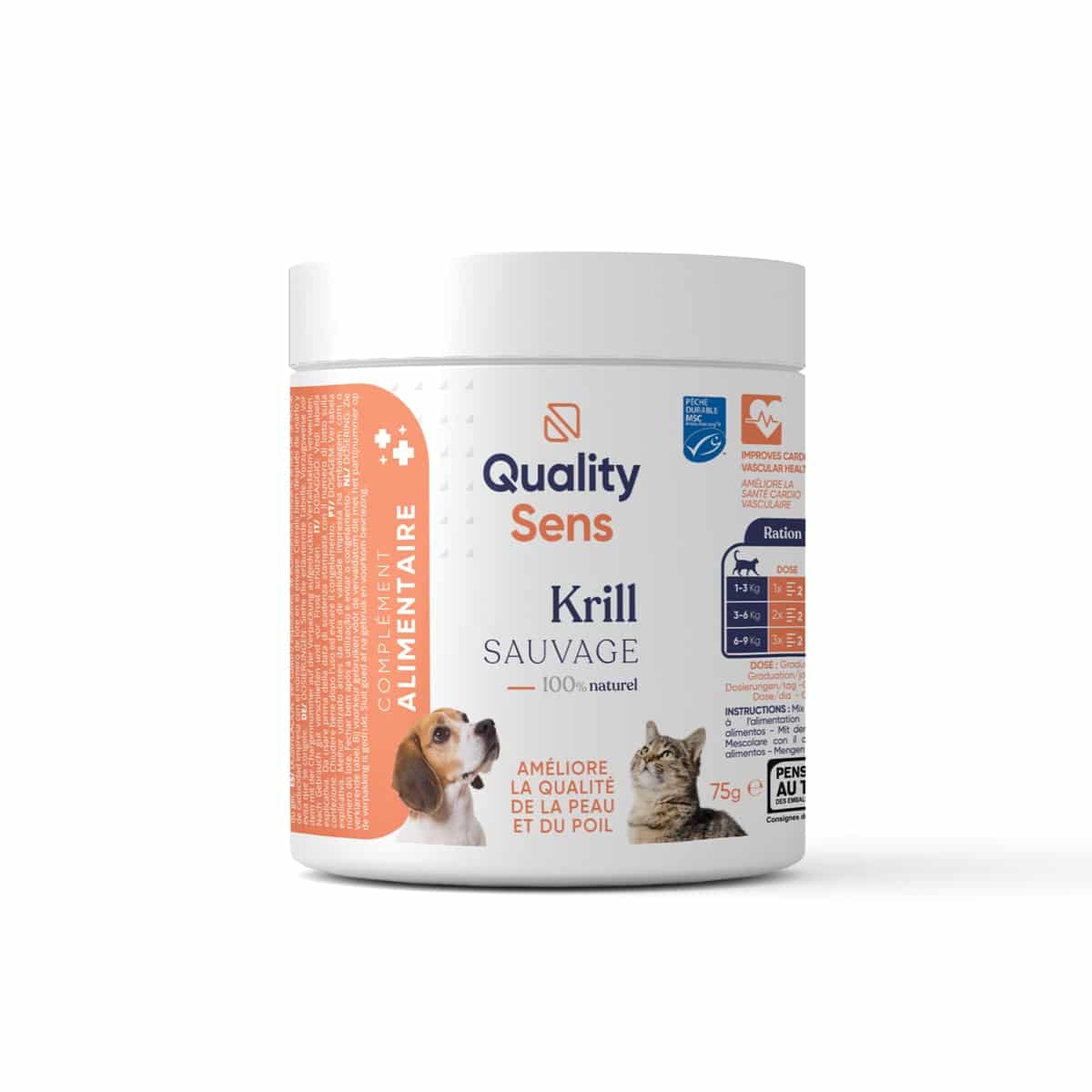 Krill sauvage Quality Sens pour la peau et le pelage du chien