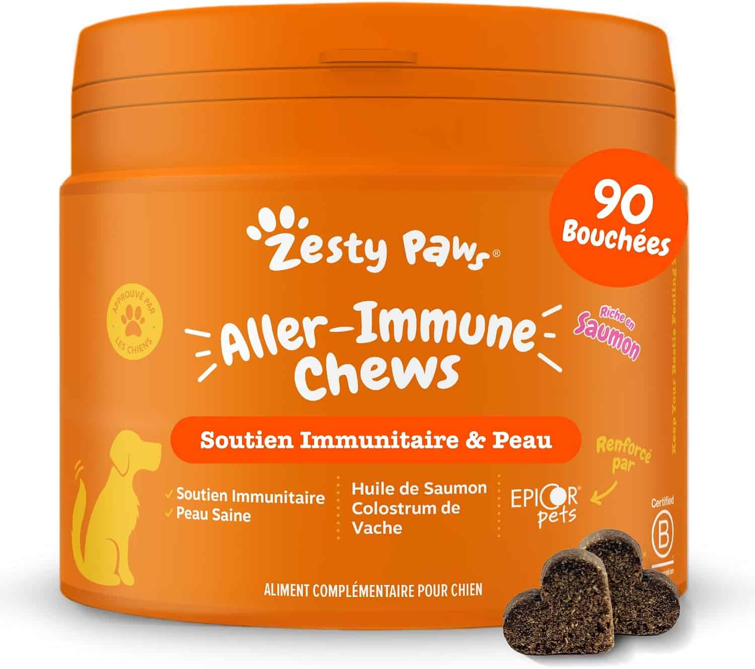 Boîte de bouchées Immunité Zesty Paws pour chien